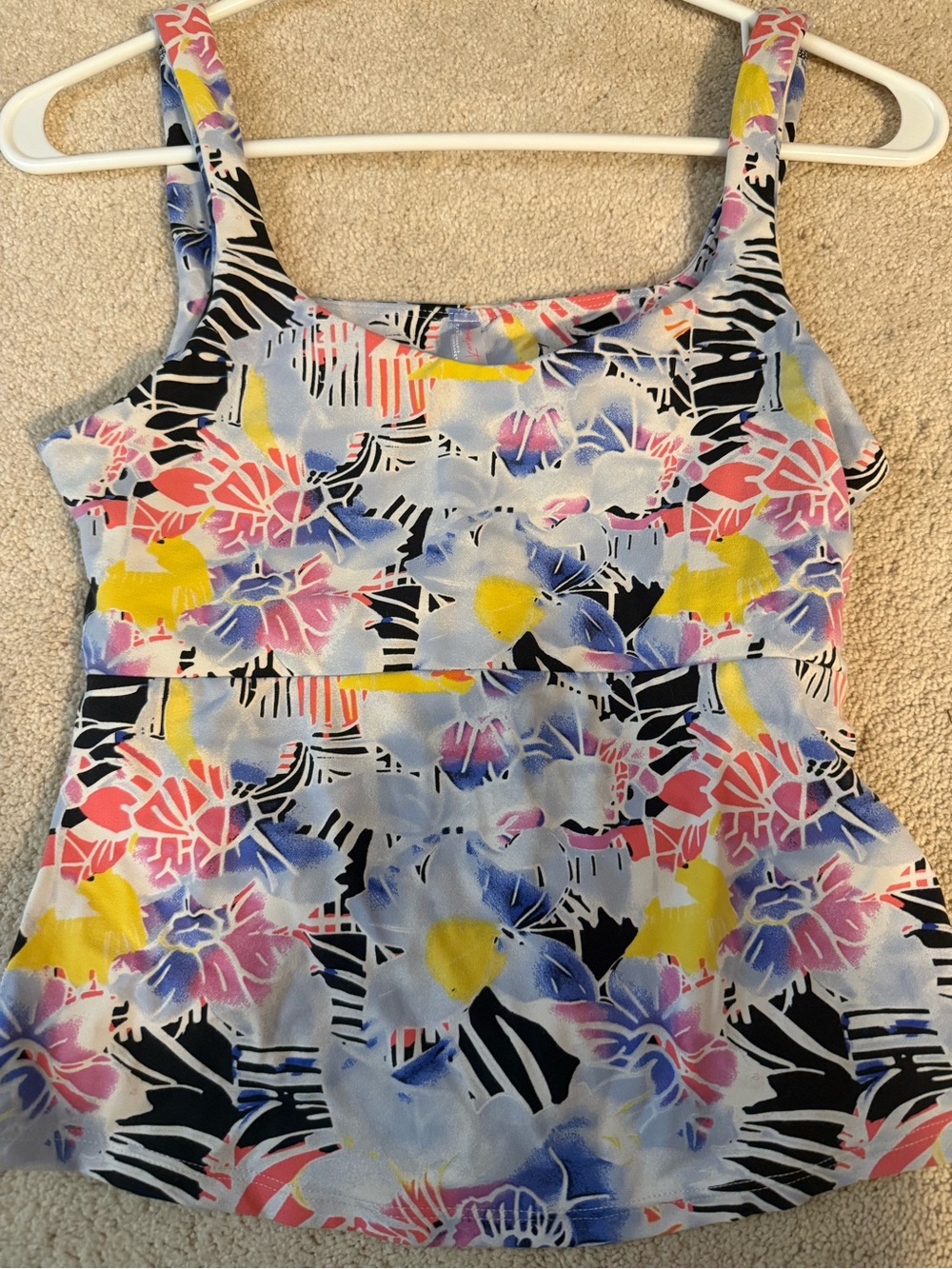 Free People Floral Tank Top in Pink, Blue & Yellow
